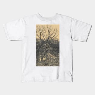 Old tree and stream with a ferry Kids T-Shirt